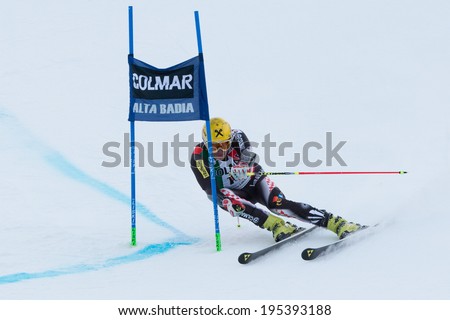 Alta Badia, ITALY 22 December 2013. KOSTELIC Ivica (CRO) competing in the Audi FIS Alpine Skiing World Cup MEN'S GIANT SLALOM.