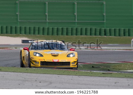 MISANO ADRIATICO, Rimini, ITALY - May 10:  A Corvette Z06 GT3 of RC MOTORSPORT team, driven By BENEDETTI Roberto (ITA) and D\'AMICO Kevin (ITA),  the C.I. Gran Turismo car racing on May 10, 2014