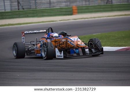 Imola, Italy - October 11, 2014: Dallara F312 -?? Mercedes of kfzteile24 Maucke Motorsport  Team, driven by Rosenqvist Felix (Swe) in action during the Fia Formula 3 European Championship