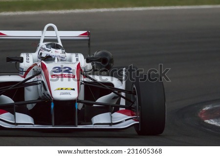 Imola, Italy - October 11, 2014: Dallara F312 - NBE R of T-Sport Team, driven by Cassidy Nick (Nzl) in action during the Fia Formula 3 European Championship