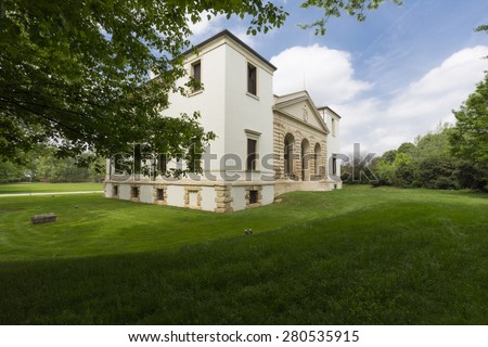 Bagnolo di Lonigo, Italy - May 2, 2015: The Villa Pisani Bonetti is a patrician villa designed by Andrea Palladio, located in Bagnolo, a hamlet in the comune of Lonigo in the Veneto region of Italy.