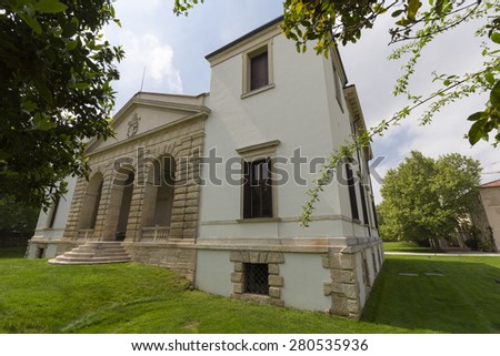 Bagnolo di Lonigo, Italy - May 2, 2015: The Villa Pisani Bonetti is a patrician villa designed by Andrea Palladio, located in Bagnolo, a hamlet in the comune of Lonigo in the Veneto region of Italy.