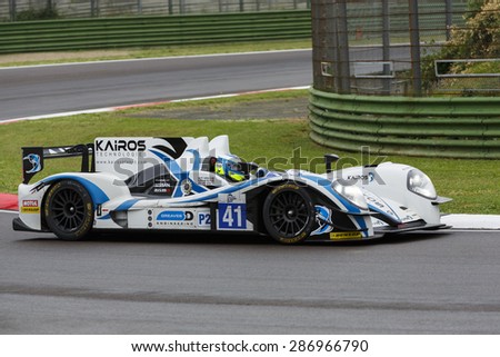 Imola, Italy - May 16, 2015: Gibson 015S Nissan of Greaves Motorsport Team, driven by Johnny Mowlem  in action during the European Le Mans Series - 4 Hours of Imola
