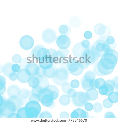 sky blue watercolor bubble pattern with circles in different shapes and sizes on white background, vector illustration