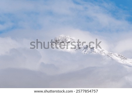 Similar – Image, Stock Photo View of the Piz Corvatsch in the Engadin in Graubünden in the evening