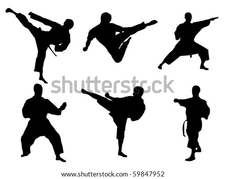 Karate Poses Stock Vector 59847952 : Shutterstock