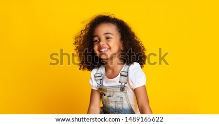 Similar – Image, Stock Photo portrait of cute afro kid girl outdoors doing picnic, holding mug of water, autumn season, beautiful trees background