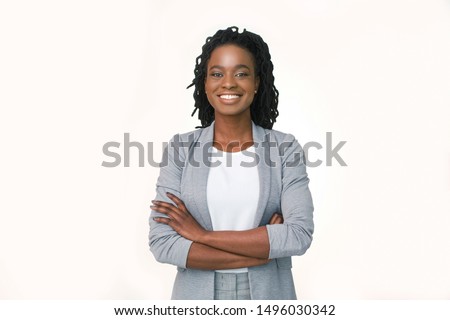 Similar – Image, Stock Photo Confident young black lady in turban looking at camera