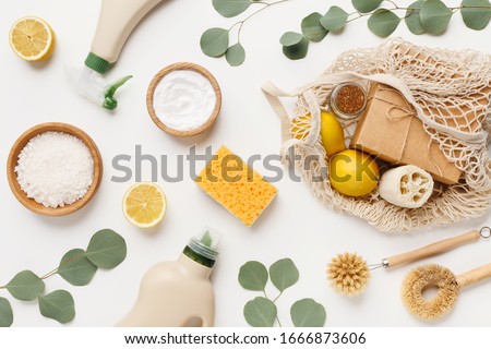Similar – Image, Stock Photo Organic and eco-friendly hygiene and toiletries product showing sustainable lifestyle and ethical consumerism