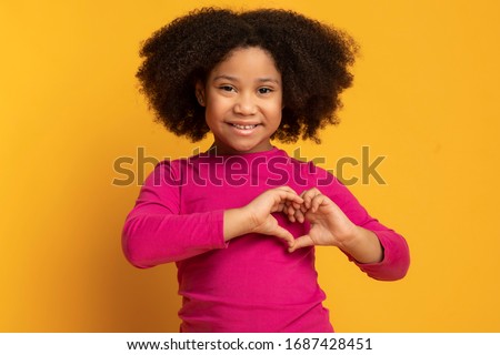 Similar – Image, Stock Photo girl holds a heart out of her hands