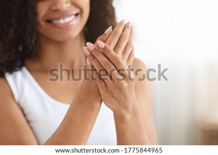 Similar – Image, Stock Photo Female hands with beautiful gray succulent