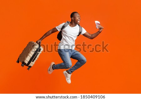 Similar – Image, Stock Photo Young Black Man Towards Camera Outdoors