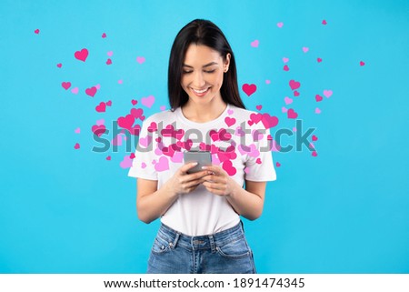 Similar – Image, Stock Photo smartphone love Woman