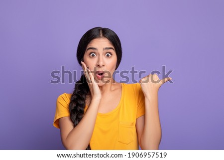 Similar – Image, Stock Photo Positive young female model in sportsclothes rides on blades enjoys leisure activities poses at urban place against blurred background stands in full length. Active lifestyle and rollerblading concept