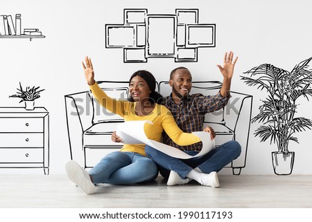 Similar – Image, Stock Photo Afro woman repairing furniture at home.