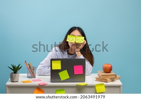 Similar – Image, Stock Photo Portrait of tired woman sleeping on bus.