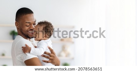 Similar – Image, Stock Photo Baby son standing on mothers feet