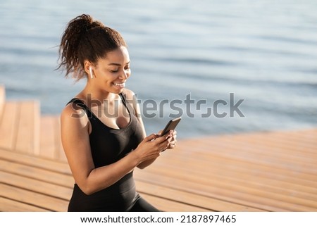 Similar – Image, Stock Photo Sporty woman watching lake Bohinj, Alps mountains, Slovenia.