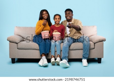 Similar – Image, Stock Photo Three little kids sitting on a hammock