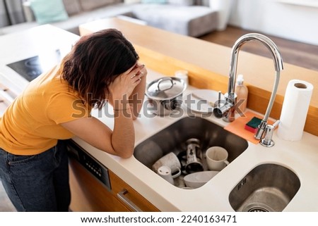 Similar – Image, Stock Photo Tired Arab woman wiping face with towel after training