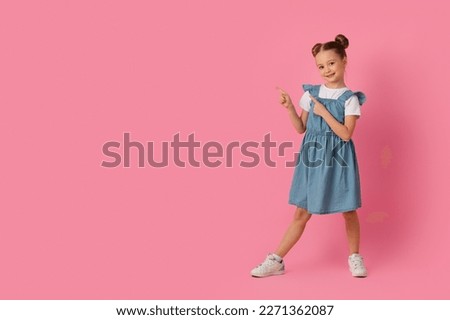 Similar – Image, Stock Photo Little girl standing on farm yard