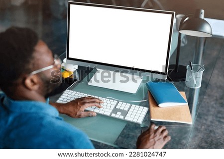 Similar – Image, Stock Photo Unrecognizable employee using professional tools for book making