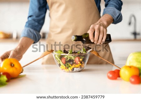 Similar – Image, Stock Photo Crop man with bowl of ramen soup