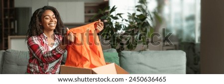 Image, Stock Photo huge space of new luxury modern apartment in building under construction