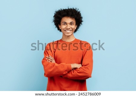 Similar – Image, Stock Photo African American guy with naked torso on white background