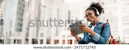 Similar – Image, Stock Photo happy people in distance enjoying summer vaccation