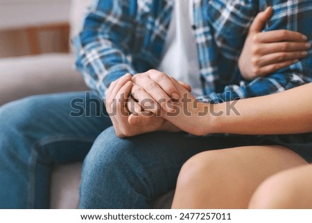 Similar – Image, Stock Photo Gentle woman relaxing in cozy armchair at home