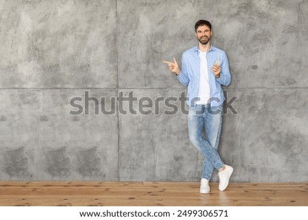 Similar – Image, Stock Photo Man leaning on wooden door