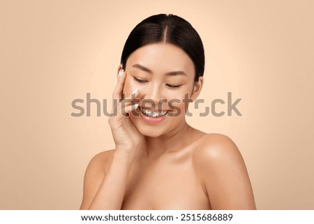 Similar – Image, Stock Photo Beauty Shot of Young Woman Wearing Large Black Hat