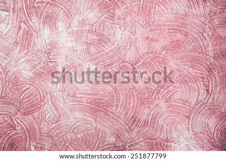 Decorative pink plaster texture on the wall - art brush stroke background