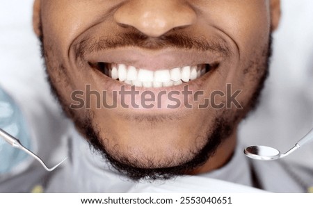 Similar – Image, Stock Photo Crop dentist examining teeth of patient in clinic