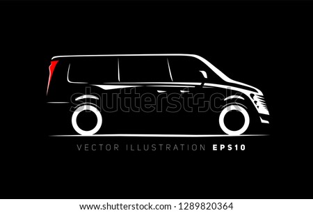 simple silhouette contour minibus
