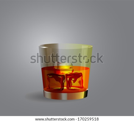 Glass with whiskey. Whiskey with ice cube. Whiskey glass. Whiskey icon. Cool whiskey. Realistic whiskey. Alcohol icon. Glass with alcohol. Icon usquebaugh. Glass mountain dew
vector stock illustration