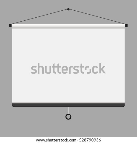 Empty Projection screen, Presentation board, blank whiteboard for conference. Flat vector stock illustration