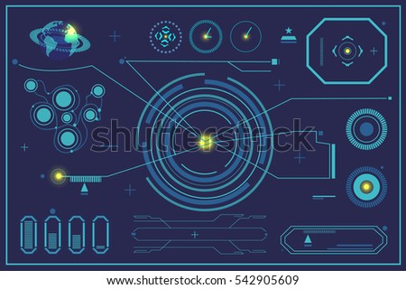 Futuristic user interface HUD. Head-up display. Flat vector stock illustration