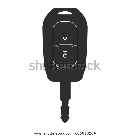 Car key icon. Remote control. Flat vector illustration isolated on white background
