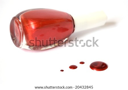 Red enamel isolated on a white background