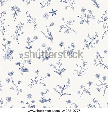 Similar – Image, Stock Photo Blue bell flower on the roadside with blurred stones in background