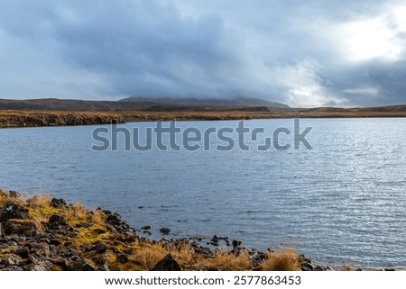Similar – Image, Stock Photo Large geyser on Iceland surrounded by lava cliffs