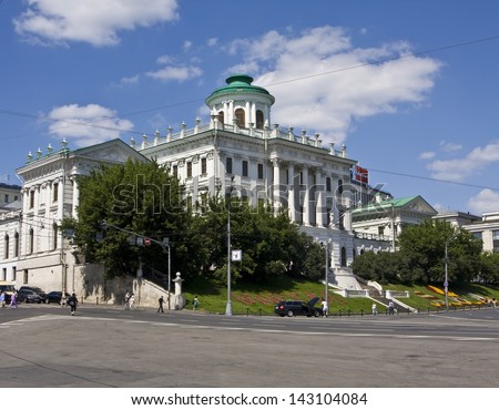 MOSCOW - JULY 04: the old building of State Russian library, historical building famous as \