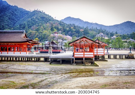 Itsukushima Shrine is listed as a UNESCO World Heritage Site , best known for its 