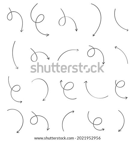 set of vector hand drawn arrows