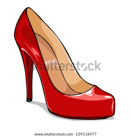 Vector Cartoon Red Women Shoes - 139118477 : Shutterstock