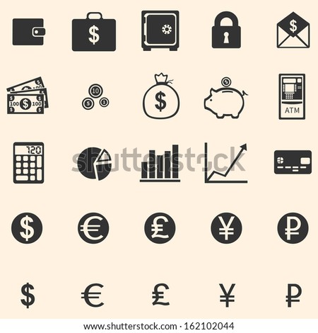 vector set of 25 finance icons 