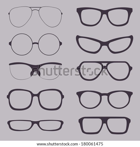 Vector Set of Glasses Silhouettes