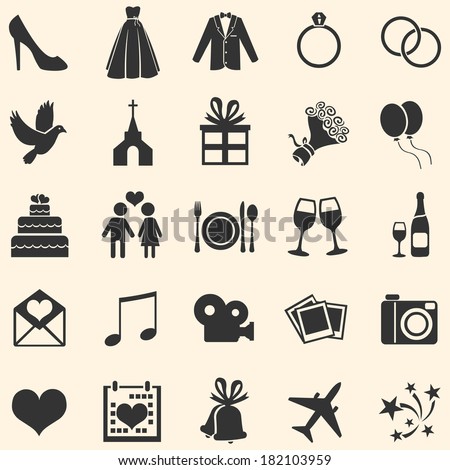 Vector Set of 25  Wedding Icons